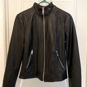 Guess Faux Leather Moto Jacket Black size S *NWT*